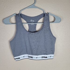 Zyia Active Sports Bra Womens Sz Small Gray